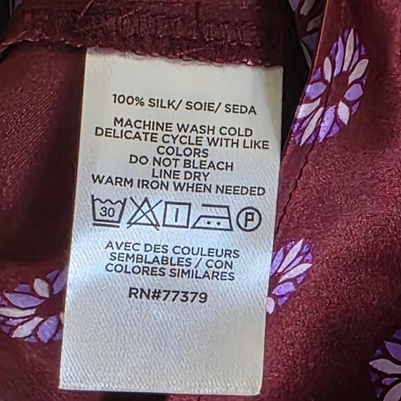 Ann Taylor Studio Collection Silk Tile Print Mock Neck Top Medium - Picture 6 of 12